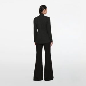 Alternative view of Black Twill Flared Trousers