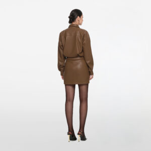 Alternative view of Brown Leather Mini Skirt